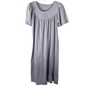 Calida womans pajama sleep dress long  XS purple casual cotton nightgown
